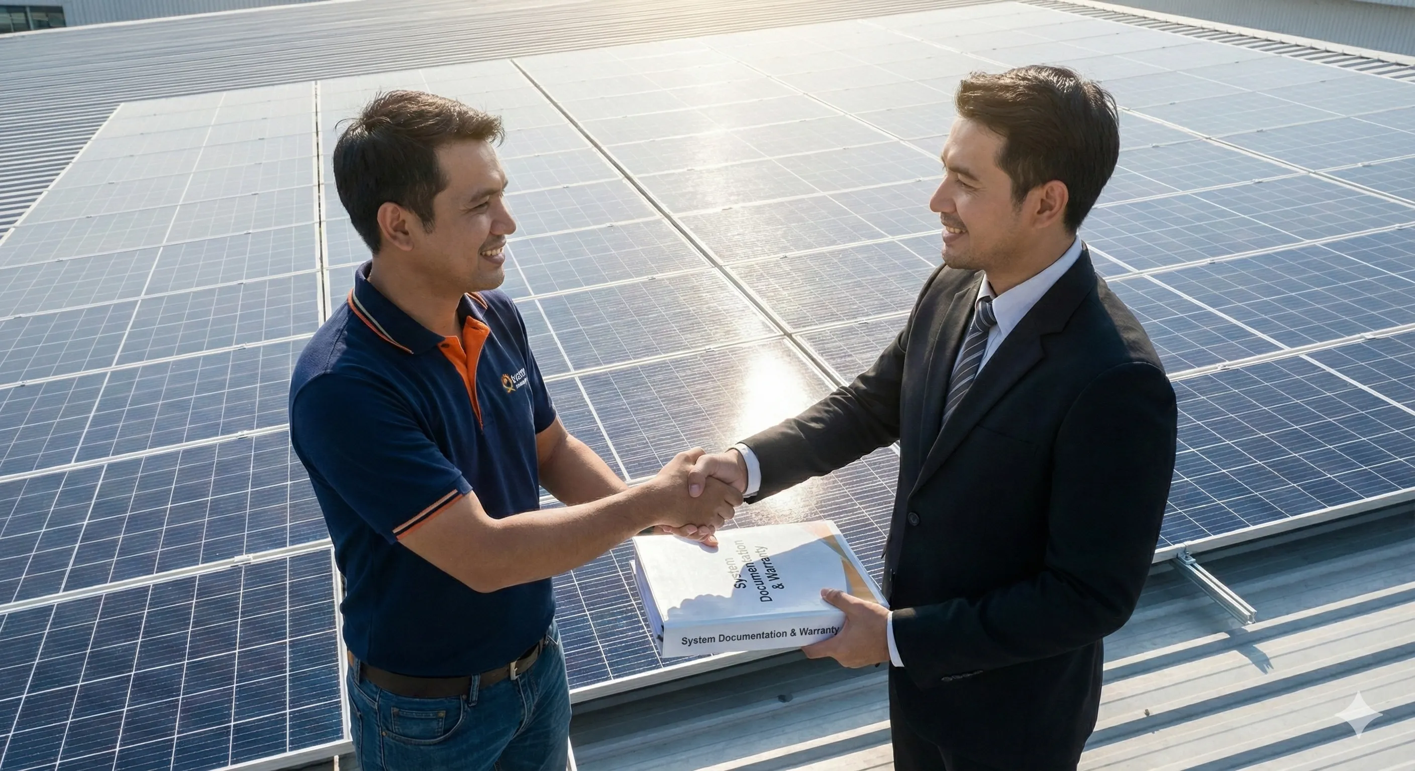 Handover & Warranty Start - Commercial solar installation process step 6
